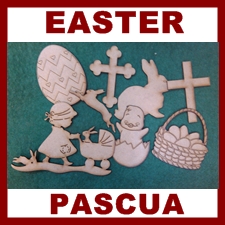 Formas de madera para celebrar Pascua